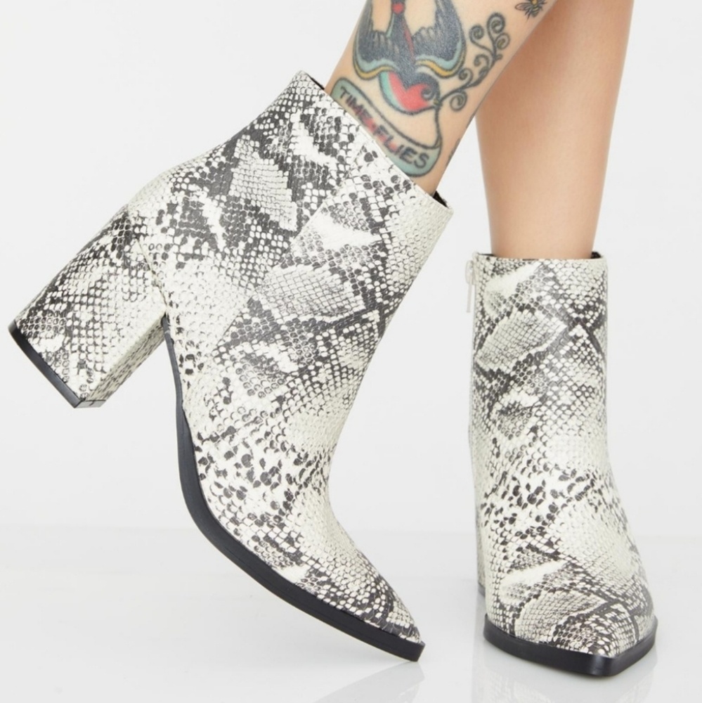 Dolls Kill Snake Skin Booties